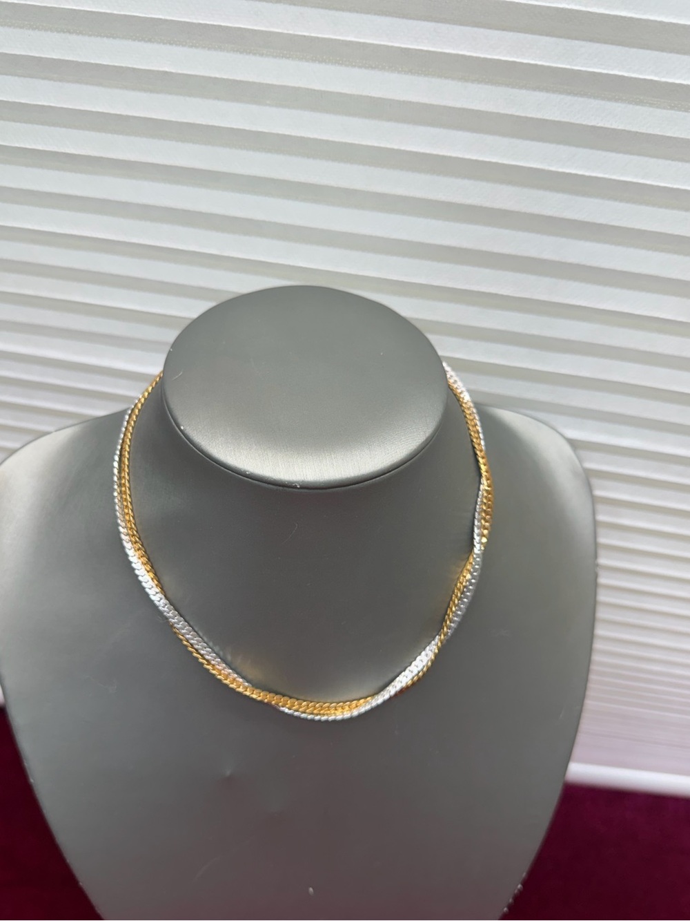 Vintage Avon Interweave Necklace/Choker - Swaged Two Tone Chain